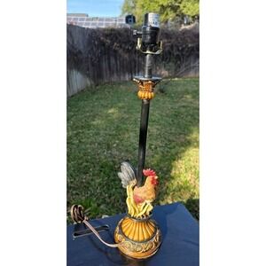Rooster Chicken Table Lamp French Country Farmhouse Resin Decor